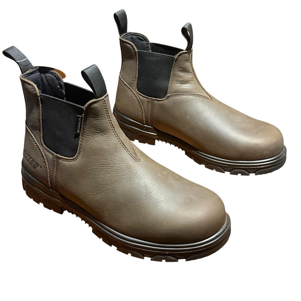 Bates By Wolverine Chelsea Bartlett Waterproof Steel Toe Brown Leather Size 11 - Picture 2 of 11